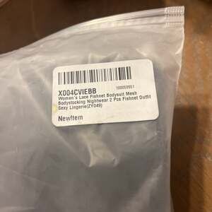 Women's Lace Fishnet Bodysuit Mesh Bodystocking Nightwear 2 Pcs Fishnet Outfit